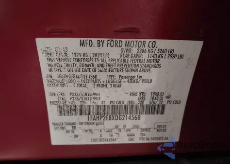 2013 Ford Taurus Sel z USA, uszkodzony, nr VIN 1FAHP2E8XDG214568